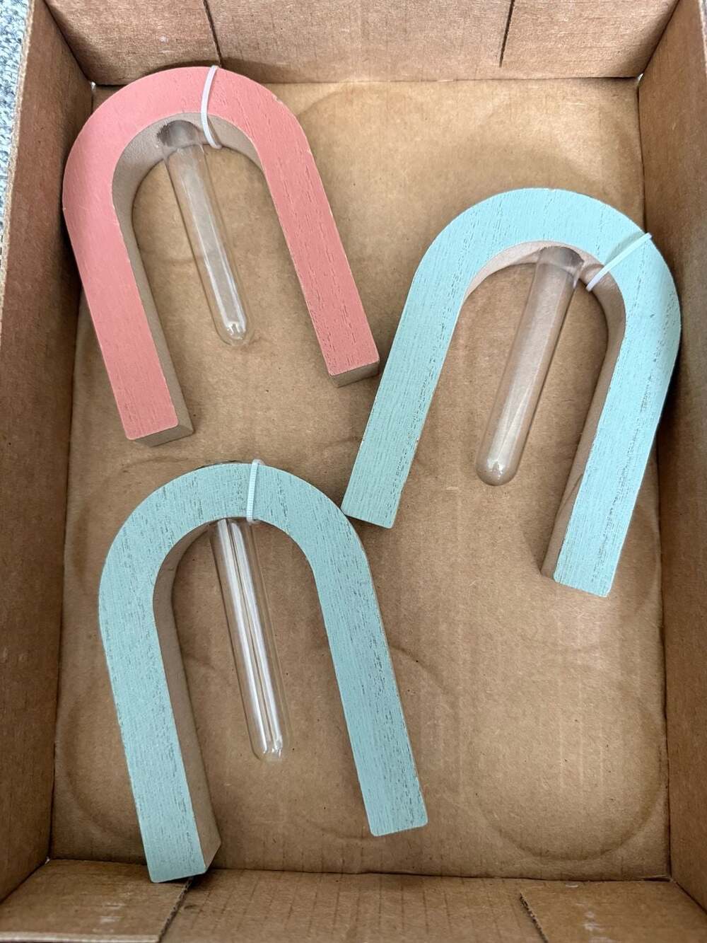 Set of 3 Rainbow Arch Wooden Propagation Stations with Glass Tubes